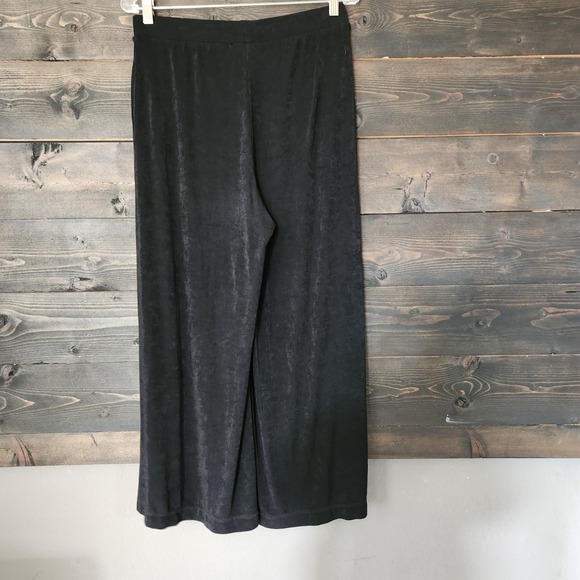 Chico's Traveler Slinky Wide Leg Palazzo Pants Womens 1 M 8 Crop (30x23) Black - Picture 5 of 11